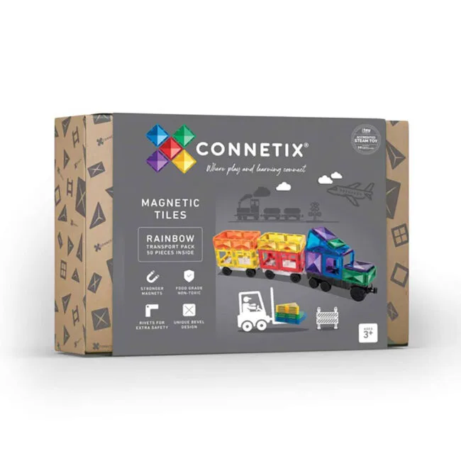 סט על גלגלים צבעי קשת – Connetix